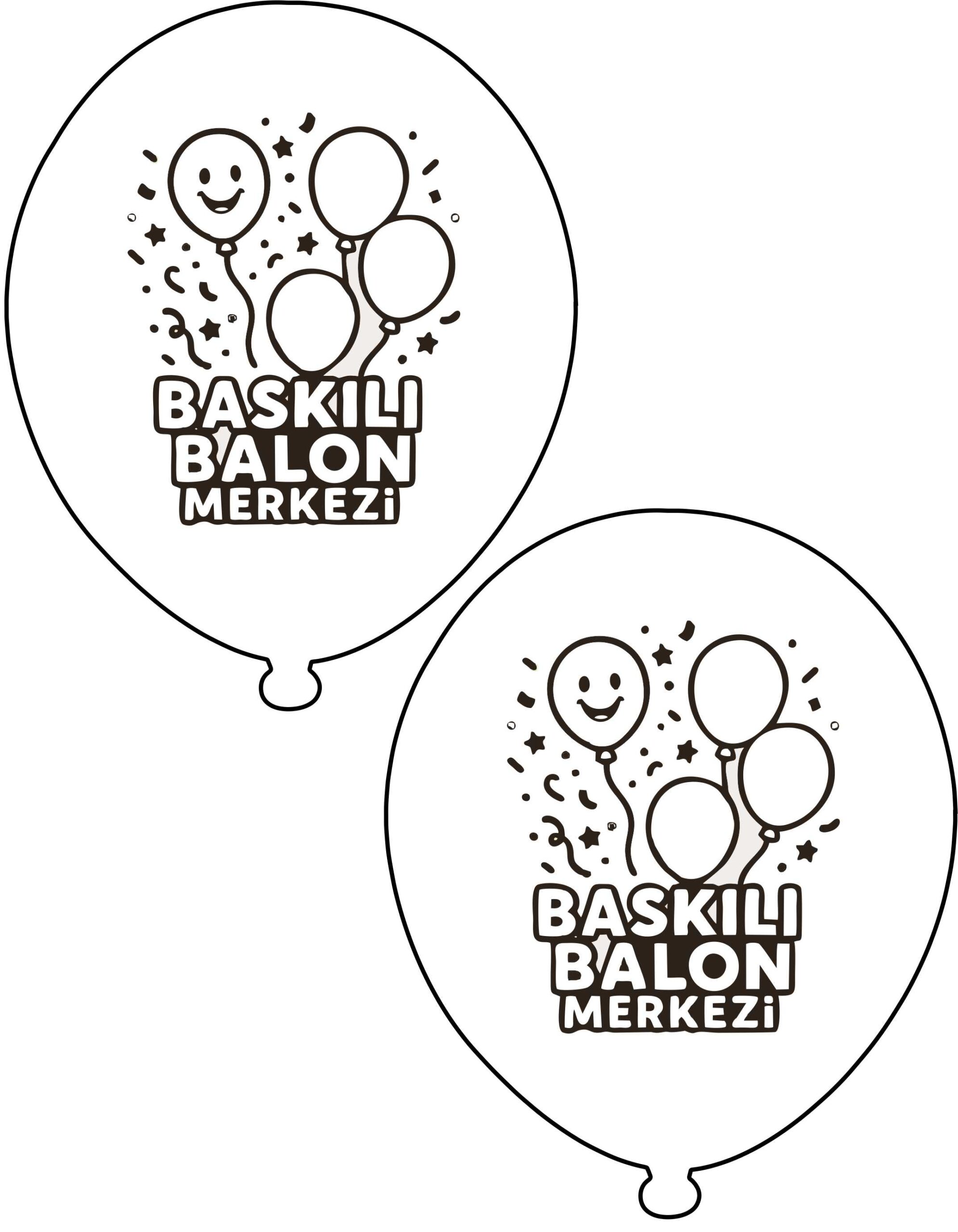 Çift Yüze Tek Renk Baskılı Balon 1+1